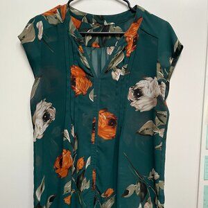 Sheer flower patterned blouse